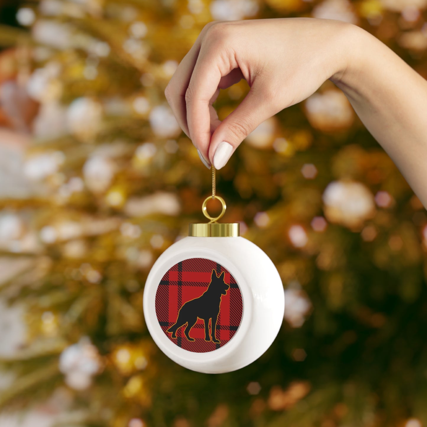 German Shepherd Dog Christmas Ball Ornament