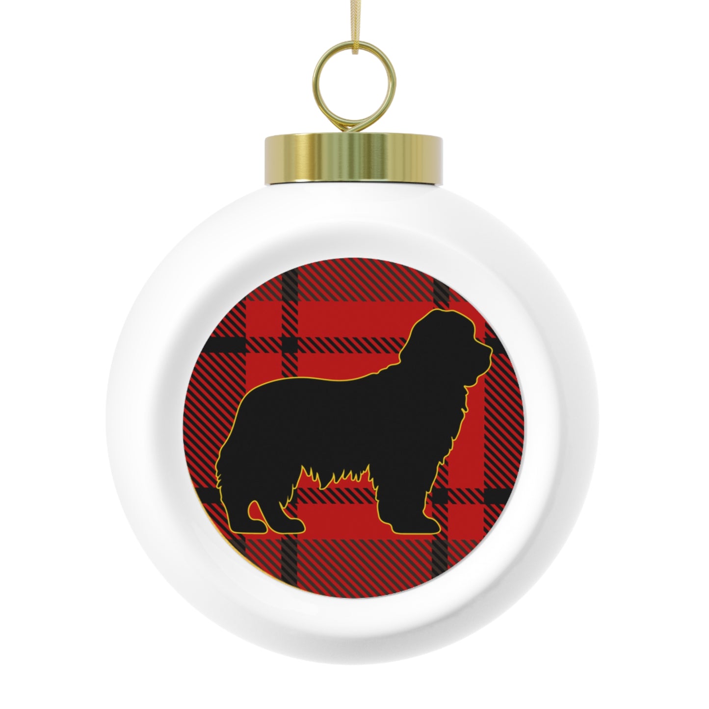 Newfoundland dog  silhouette Christmas Ball Ornament