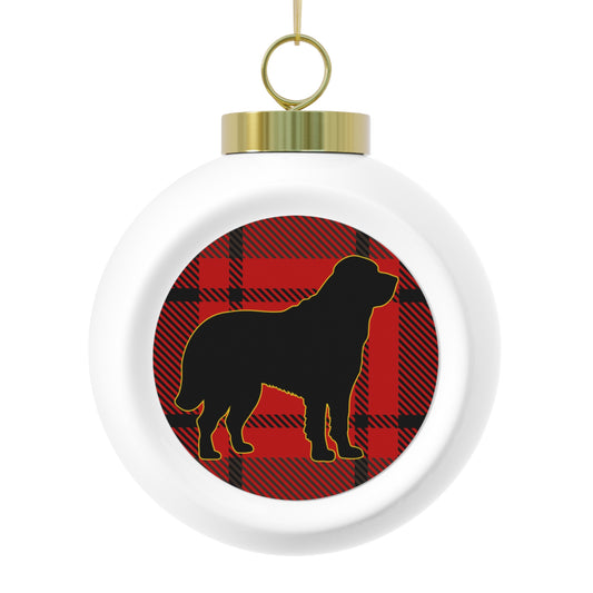 St Bernard Dog Silhouette Christmas Ornament