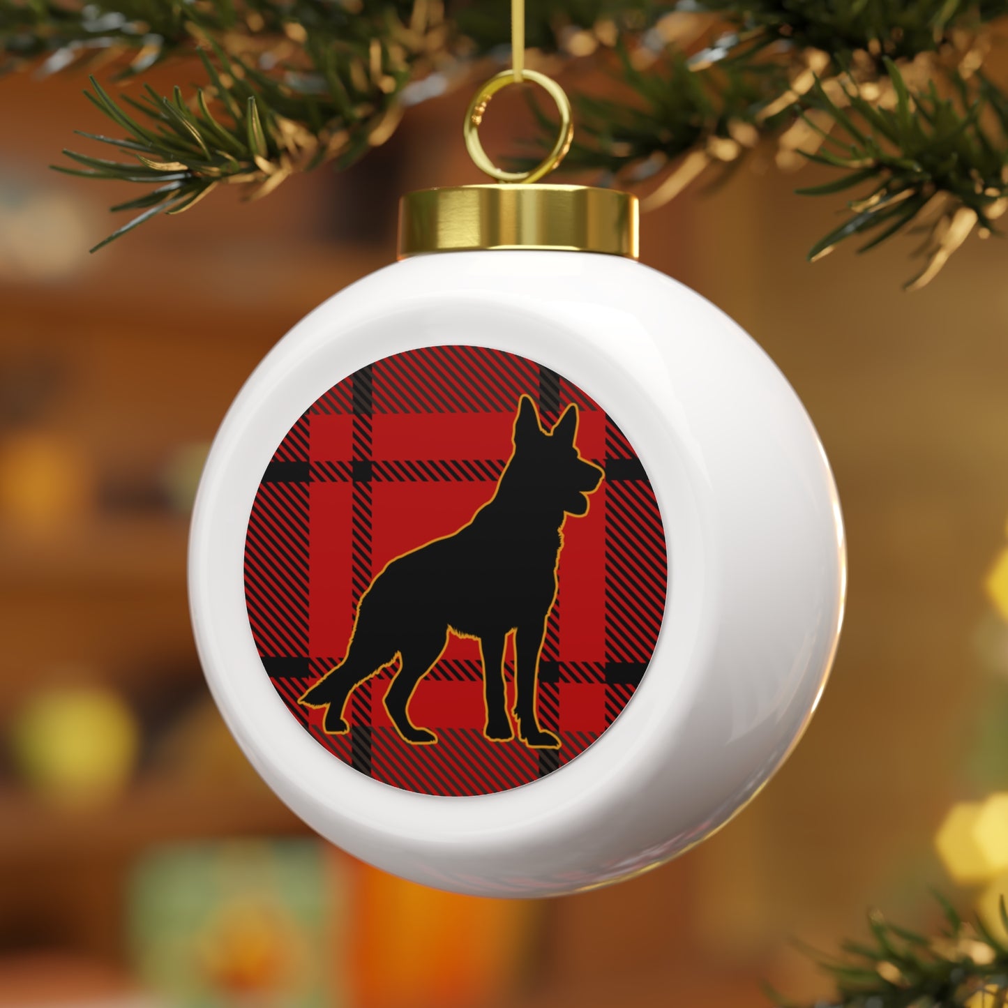 German Shepherd Dog Christmas Ball Ornament