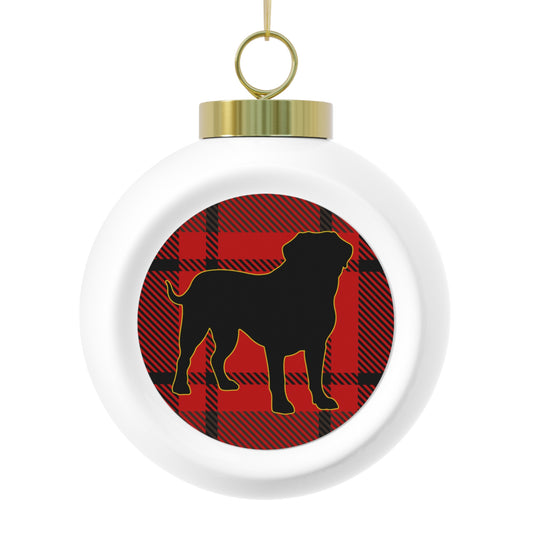 Boxer/Mastiff Dog Silhouette Christmas Ball Ornament