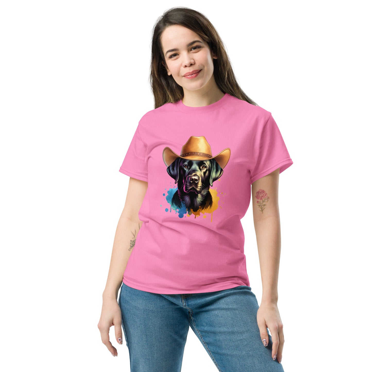 Country Western class t-shirt - Black Lab Cowboy