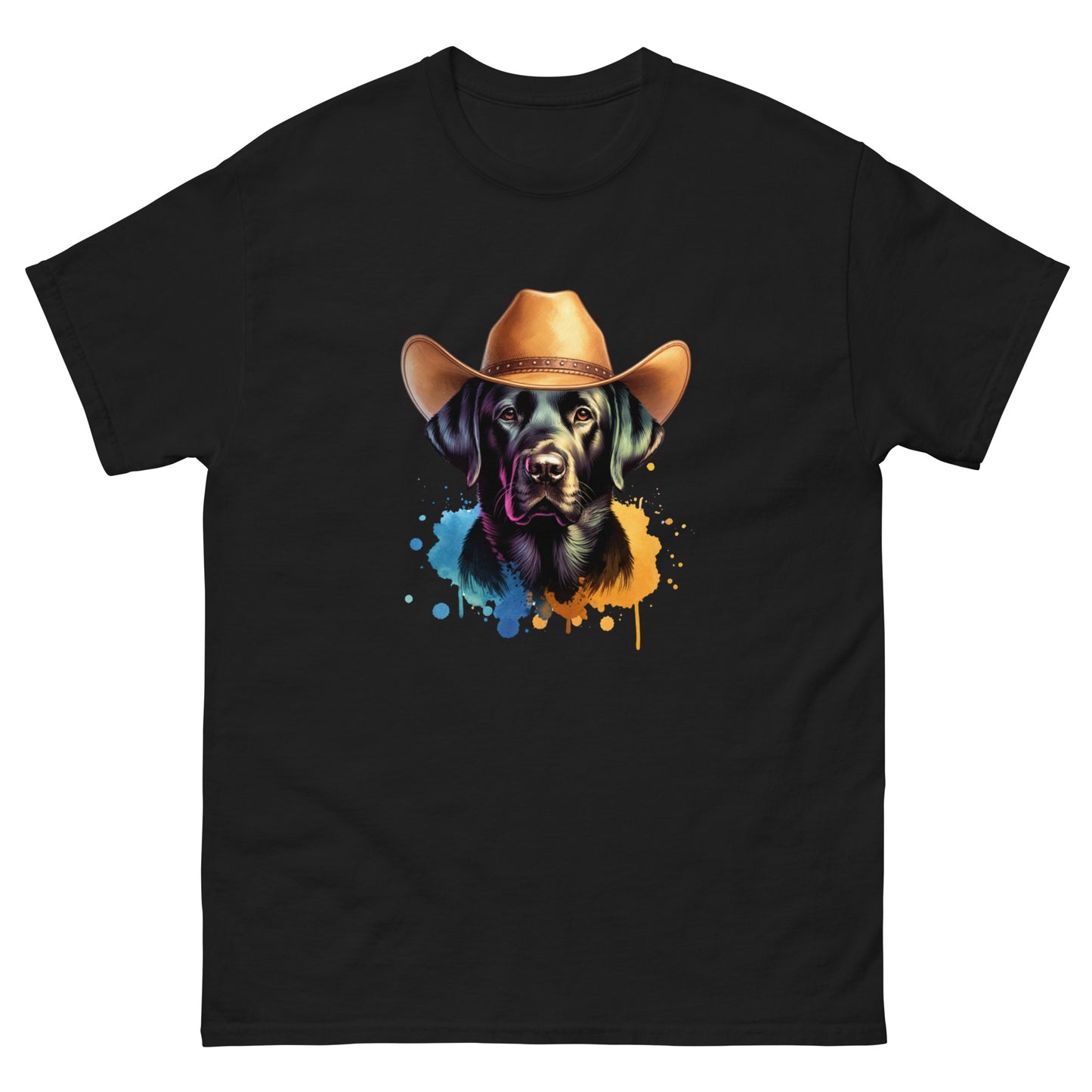 Country Western class t-shirt - Black Lab Cowboy