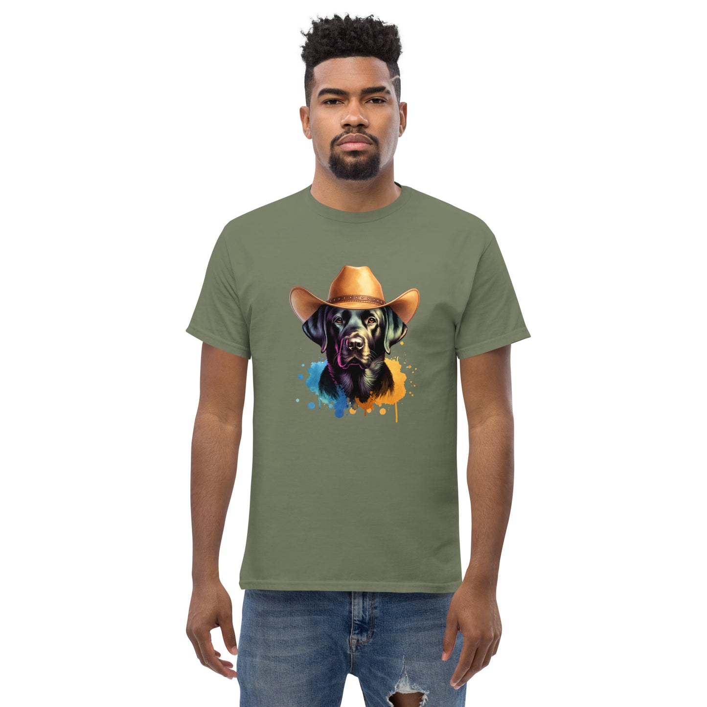 Country Western class t-shirt - Black Lab Cowboy