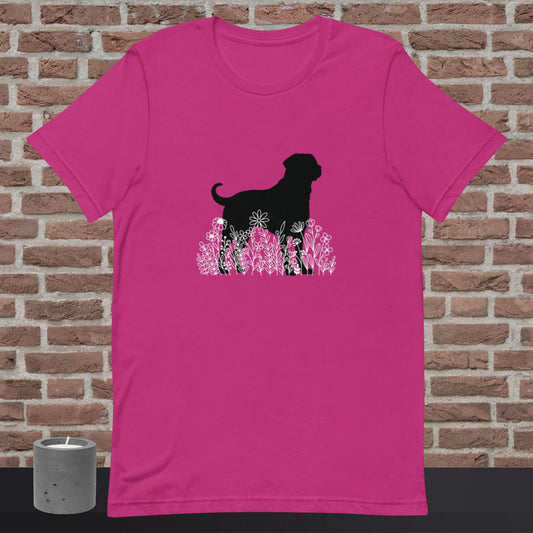 Labrador Retriever with Wildflowers Unisex t-shirt